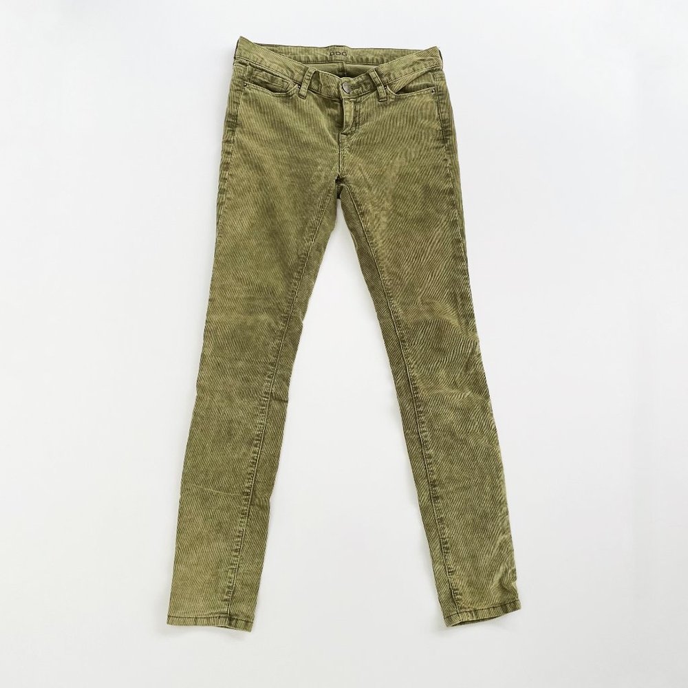BDG Corduroy Mid-Rise Cigarette Ankle Pants Olive